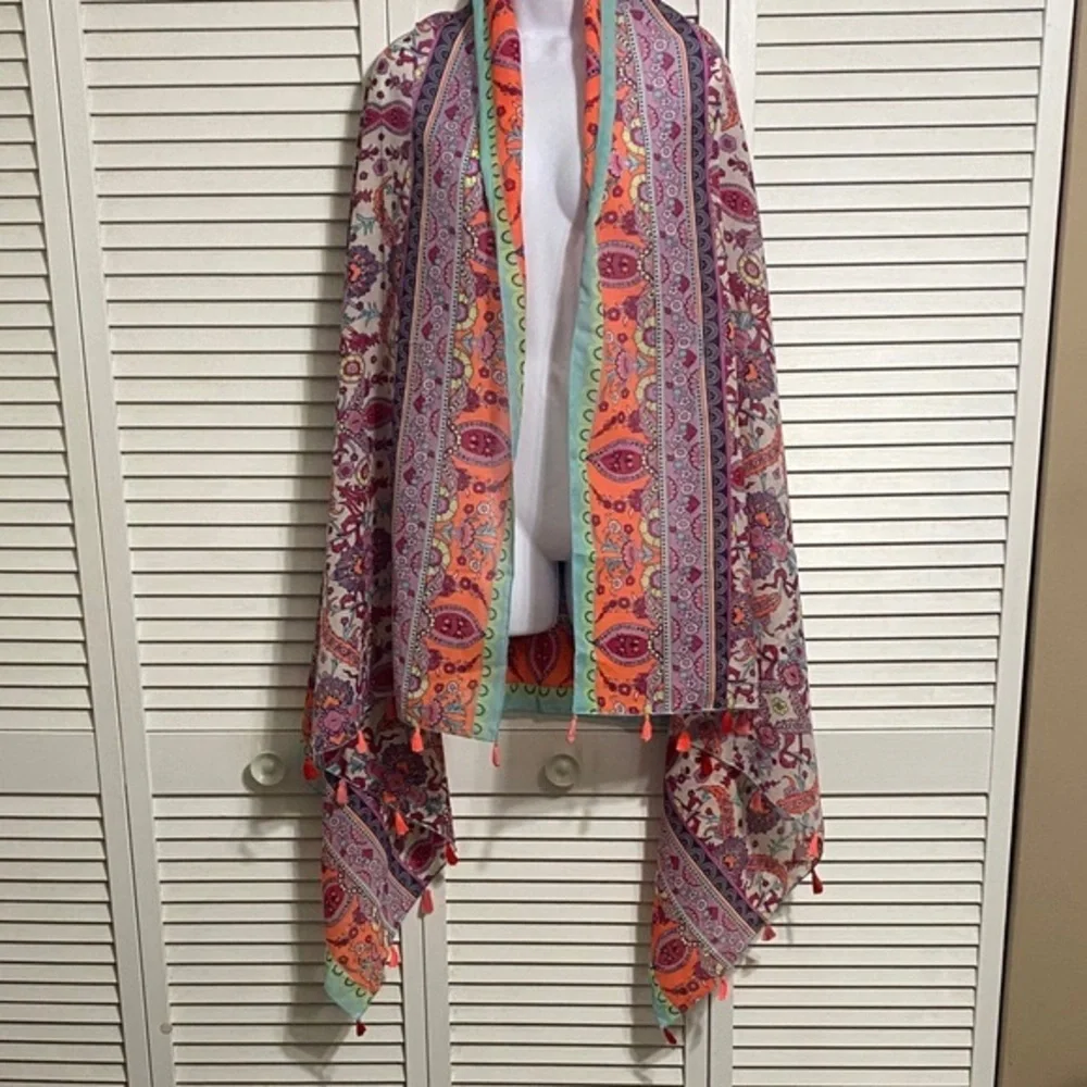 Aldo Colorful Bohemian Scarf with Tassels